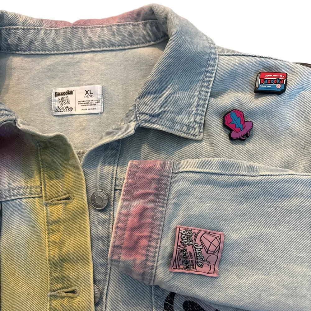 Justice | Girls Ring Pop Bazooka Collab Denim Jacket